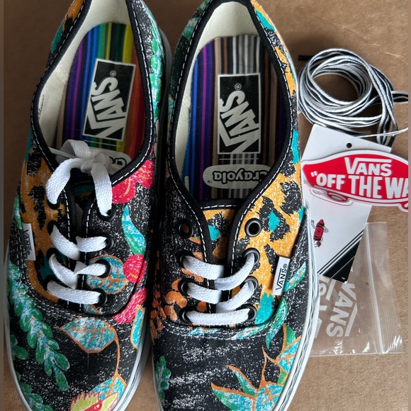 Vans x Crayola Collaboration "Van Doren Inspired" (floral/tropical) Women's Sz 7 - Picture 5 of 8